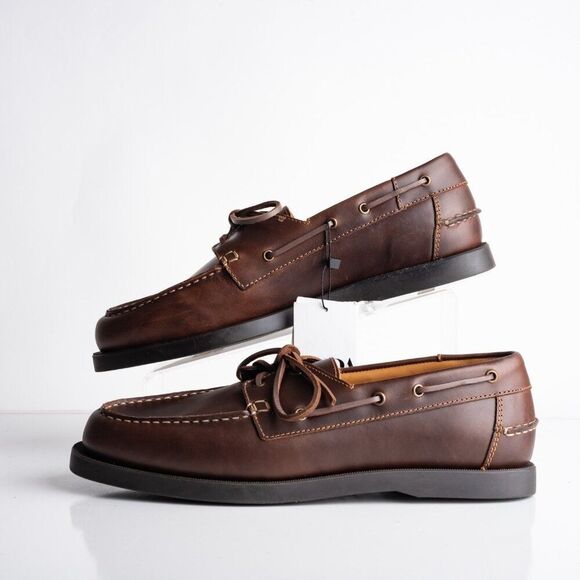 Zara Mens Leather Boat Loafers Shoes Brown Sz US 11 EU 44  2473/320 NWT - Picture 5 of 7